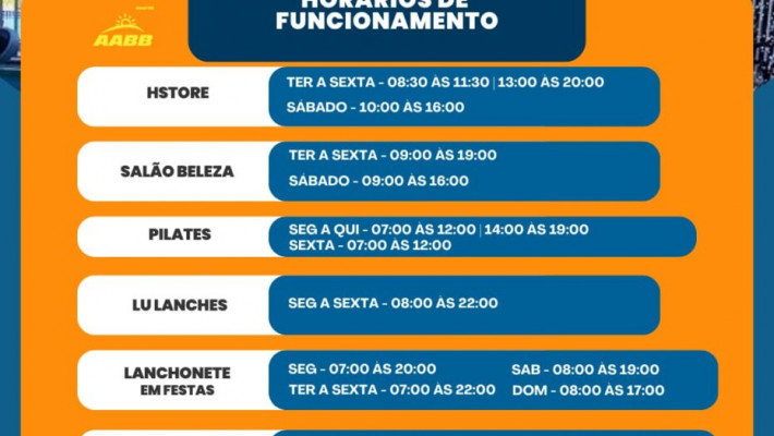 Horários de Funcionamento